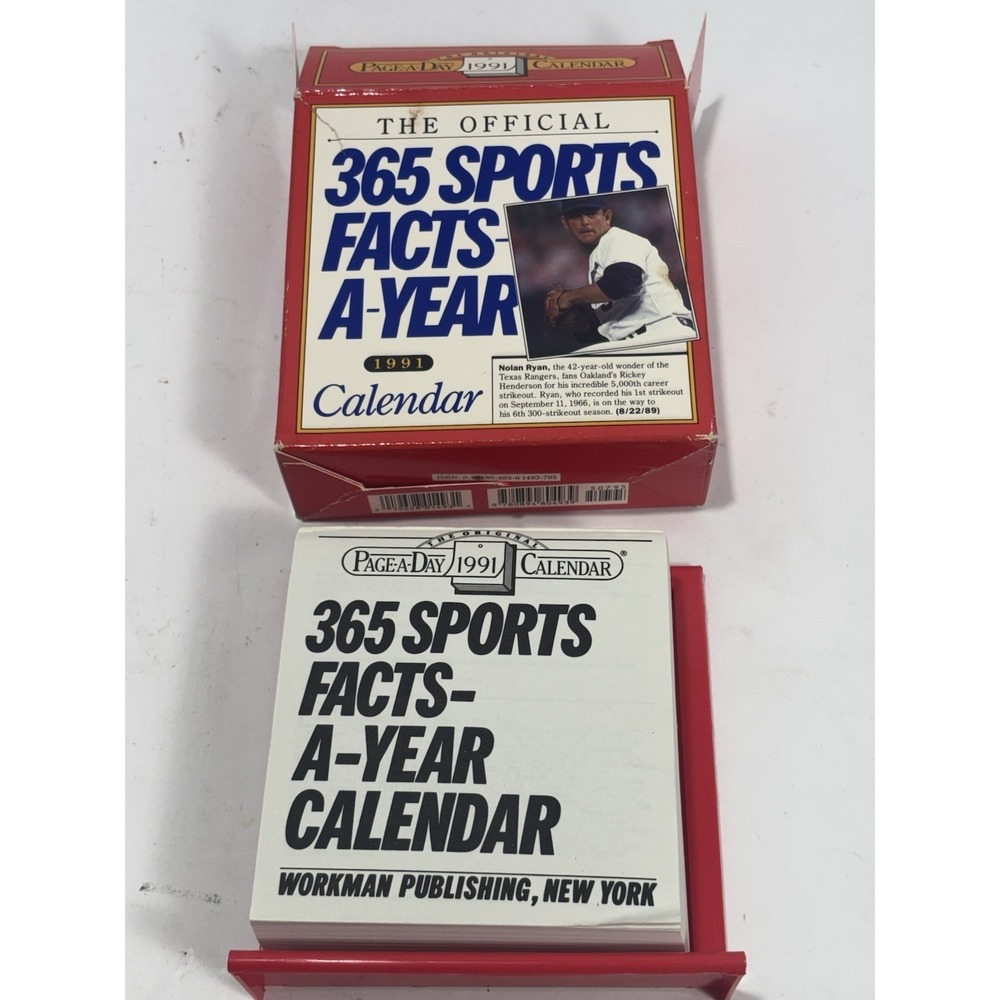 1991 365 Sports Facts A Year Calendar Daily Memorabilia Page-A-Day Original